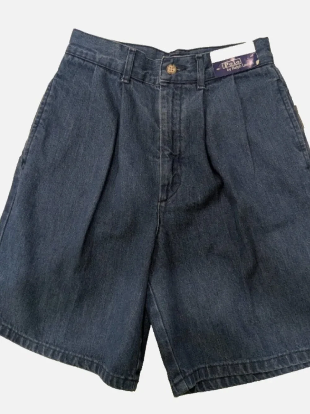 Share Vintage 90s Ralph Lauren Pleats Denim Tyler Shorts (Kids 10 ) Made USA